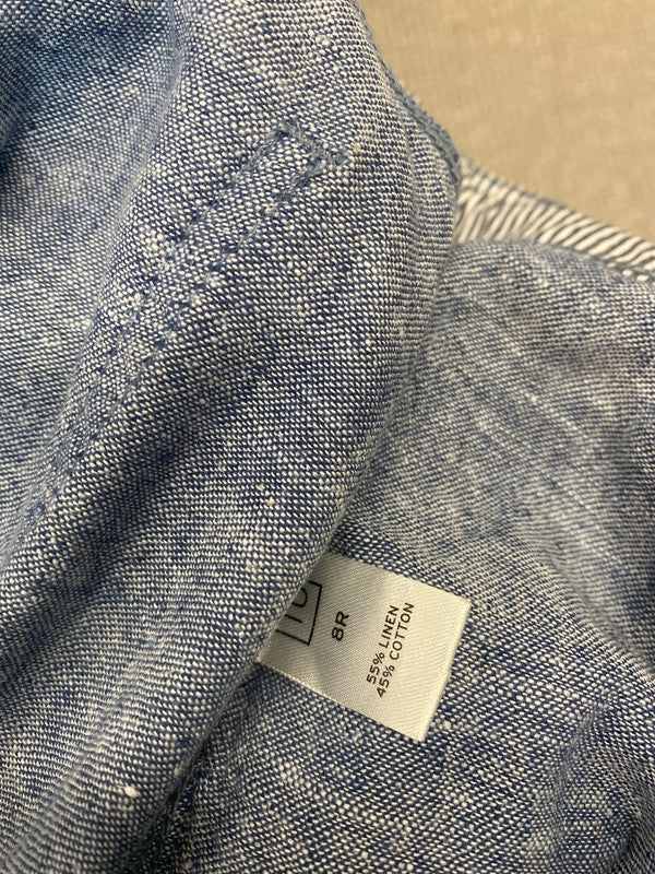 Fab TU crop linen blend wide leg trousers Uk8 denim MM005