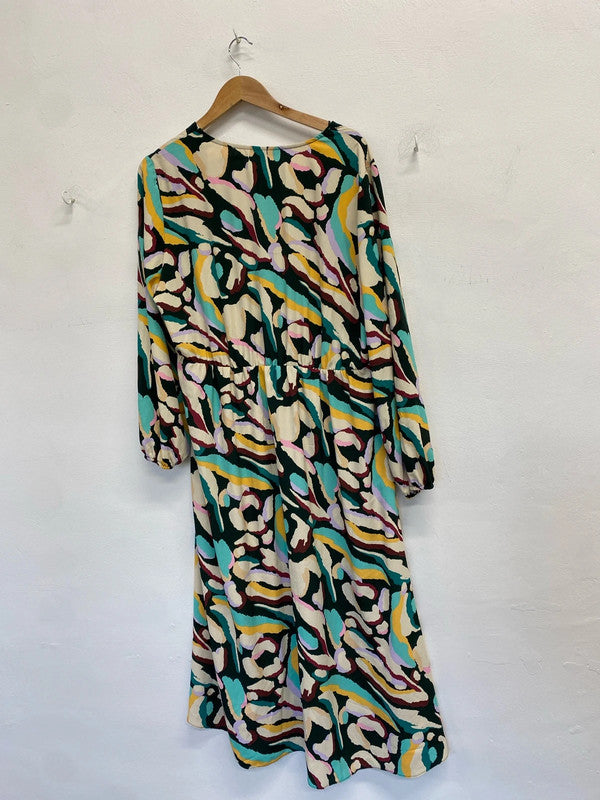 Lovely TU swirl pattern multi colour midi dress UK 22 NC001