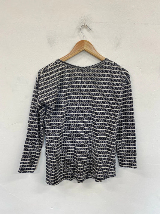 White Stuff Boho Navy & White Light Weight Jumper UK 8 MM005