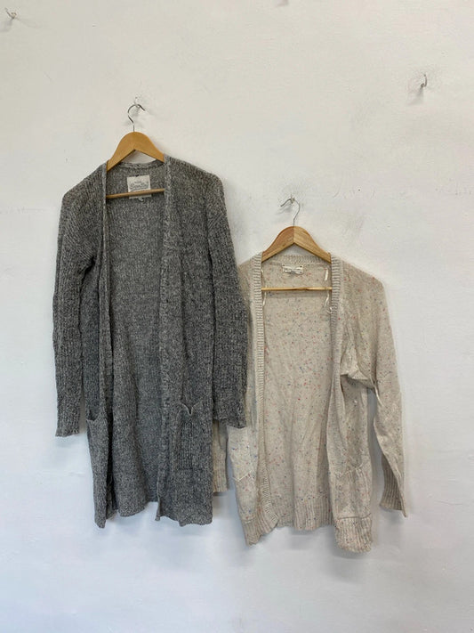 Fabulous duo of loose fit open front cardigans Superdry / New Look UkM #6 JR001