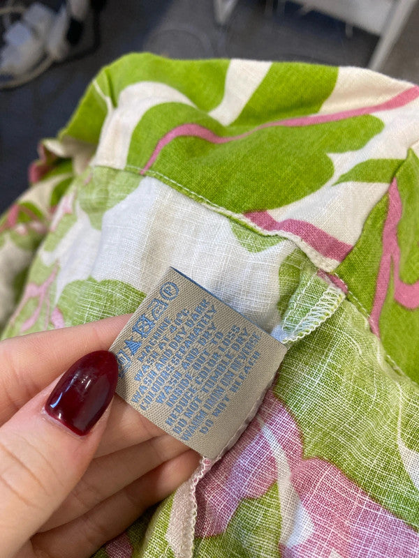 Lovely Boden funky floral green pink mini dress summer UK 12 MM005