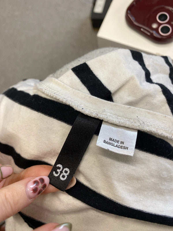 Lovely duo of Topshop French connection h&m striped long sleeve tops UK M NN001 #2