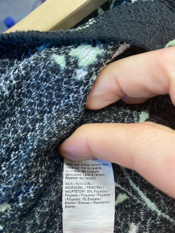 Fabulous River Island black floral floaty romantic dress Uk12 LB004