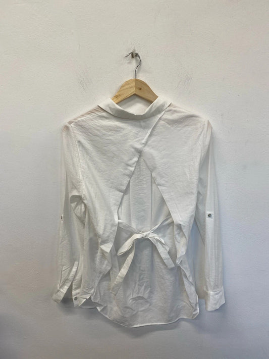 Mint Velvet Chic White Tie Back Shirt UK 12 CJ001