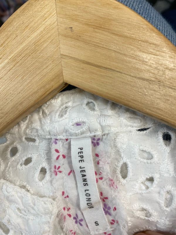 Stunning Y2K vintage Pepe Jeans broderie summer dress UK6-8 SN002