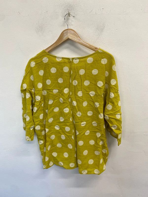 Lovely Roman like spotted blouse lightweight summer UK S AG005