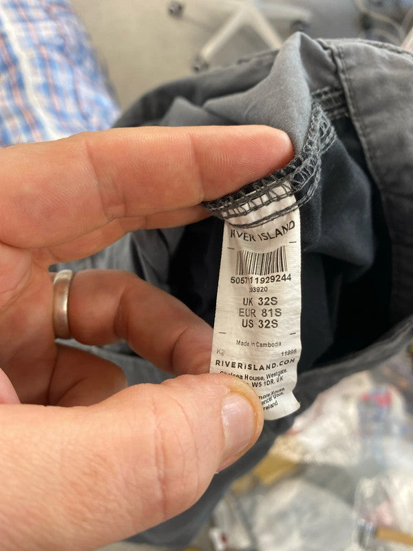 River island cargo pants grey 32s SD001