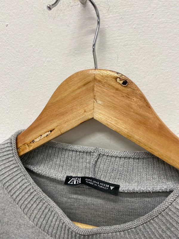 Fabulous Zara grey dress UkL super soft cosy knit retro vibes AO001