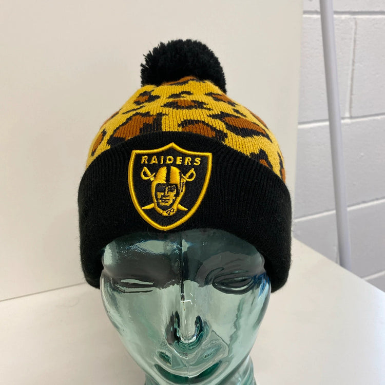Fabulous NFL Raiders Leopard Print knit bobble hat JR001