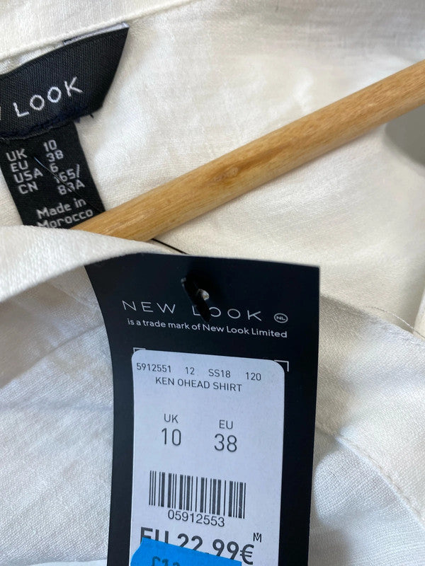 Fabulous New Look white oversized smock shirt arty boho Uk10 LC