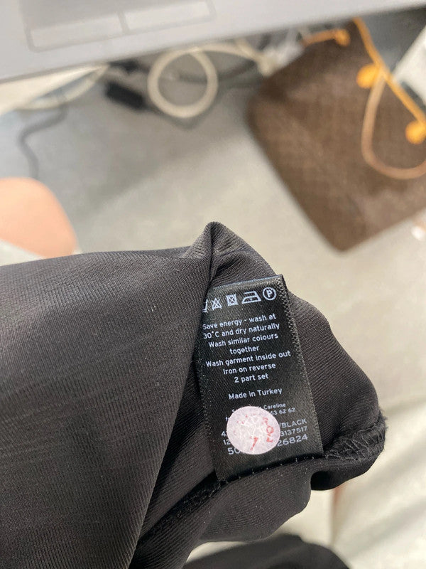 Lovely gok wan tu black ruched midi dress UK 10 AG006