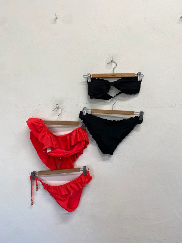 Lovely duo of h&m bikinis pink black UK 6-8 LK009 #5