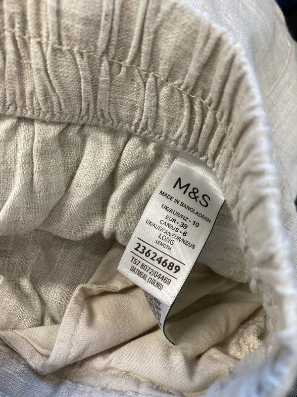 Lovely duo of linen trousers m&s tu lounge UK 10 long AG005