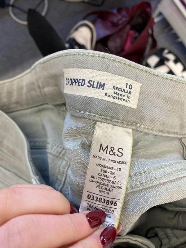 Lovely m&s mint green distressed new jeans UK 10 AO001