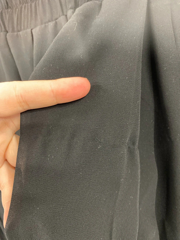 Hush Elegant Black Chiffon Midi Skirt UK 6 SN002