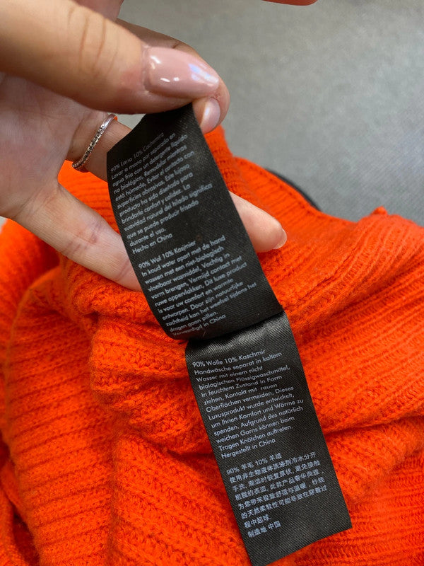 Lovely Jigsaw Orange Wool Cash Blend Jumper UK S RF001