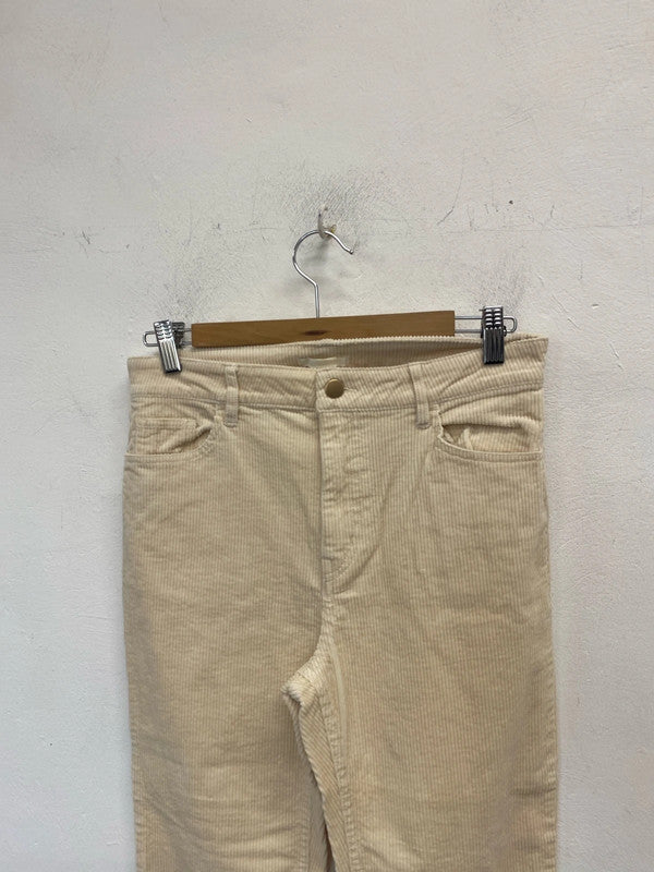 Lovely H&M cream cord trousers UK 16 nwt KM003