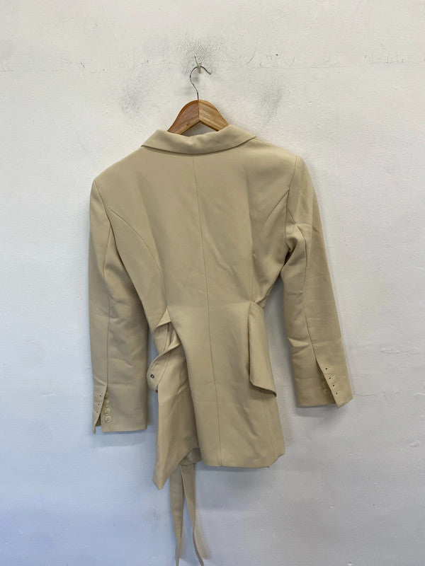 Stunning tatiama cream belted blazer UK S AE001