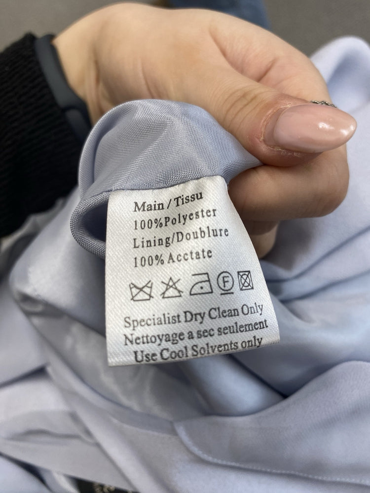 Stunning Frank Usher Powder Blue Skirt Suit Set UK 16-18 IZ001