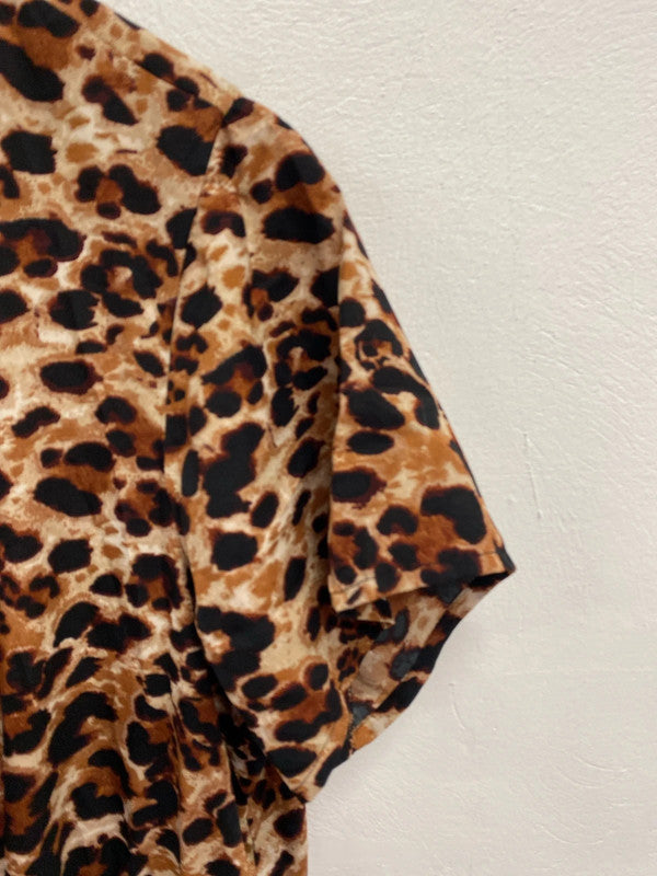 Fabulous leopard print tunic dress lightweight Uk22 New Look Curves CR002