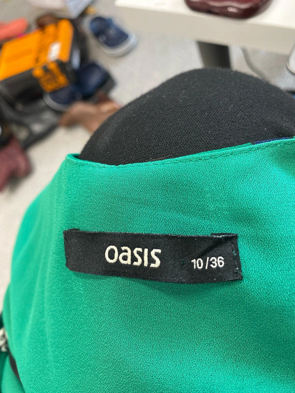 Lovely oasis green floral maxi dress *no belt UK 10 GK002