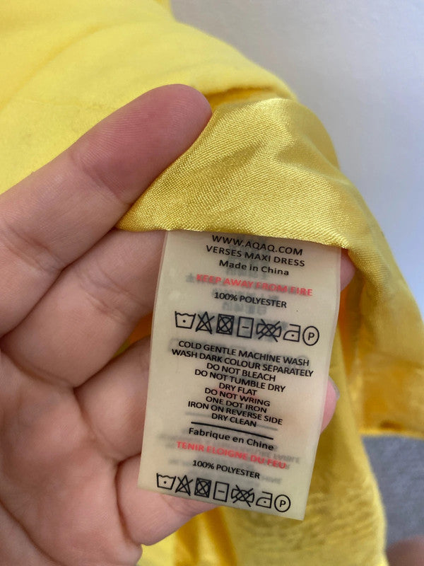 AQAQ Fabulous Yellow Maxi Dress UK 8 CJ001