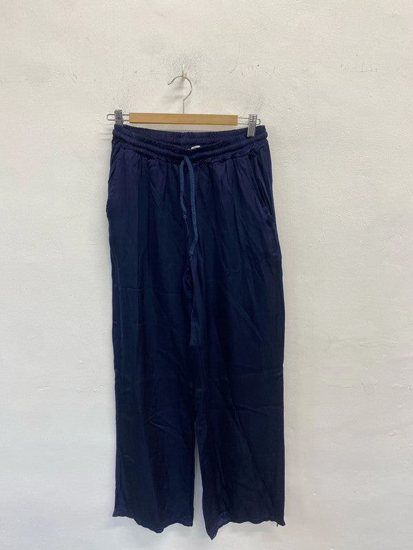 Lovely sugarbabe silk blend blue relax trouser drawstring made in Italy UK 10 SS002