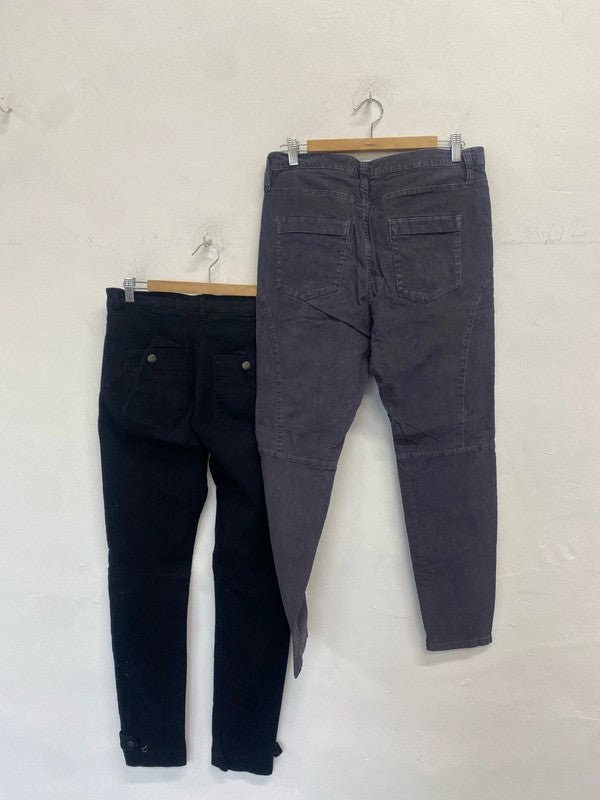 Lovely duo of H&M jeans cord black grey UK 16 #20 KM003