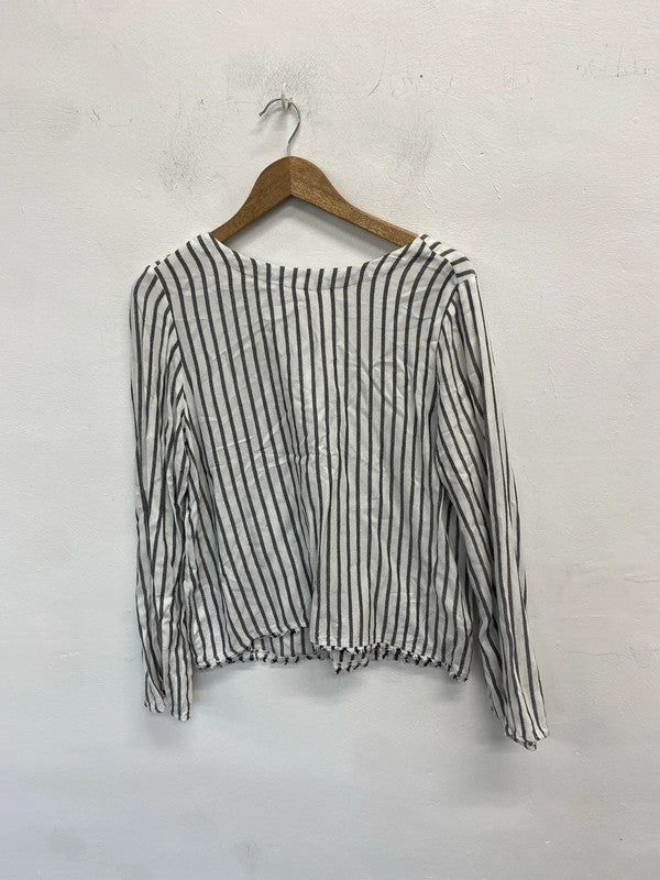 Lovely cloth & stone rayon stripe top UK S SS002