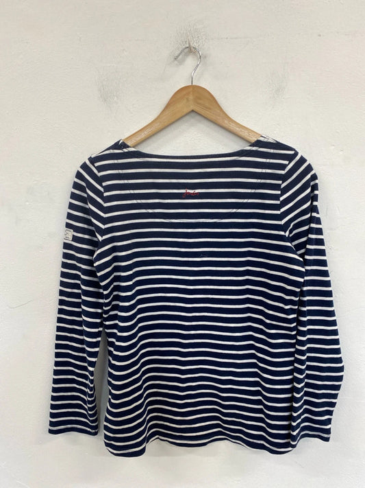Joules Chic Navy & White Stripe Long Sleeve Top UK 10 MM005