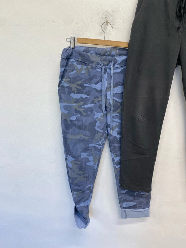 Lovely duo of joggers made in Italy Santa camo grey UK M SW001 #7