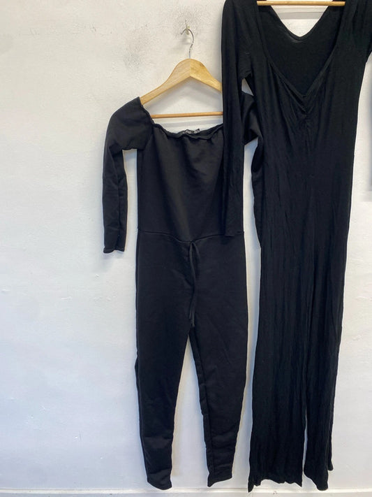 Lovely duo of boohoo jumpsuits black UK 8-10 LK009 #14