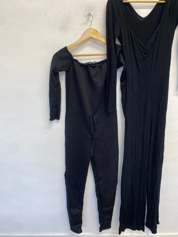 Lovely duo of boohoo jumpsuits black UK 8-10 LK009 #14