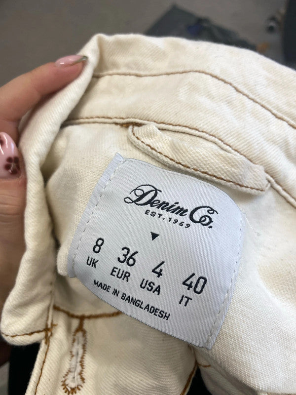 Lovely denim Co cream denim jacket UK 8 JM008