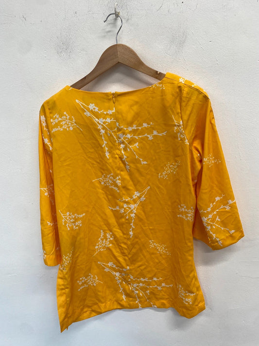 Stunning sosandar floral tunic yellow top UK 12 LW005