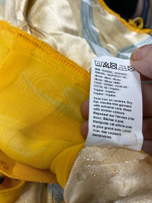 Stunning River Island Yellow oriental cami summer top Uk12 JB001