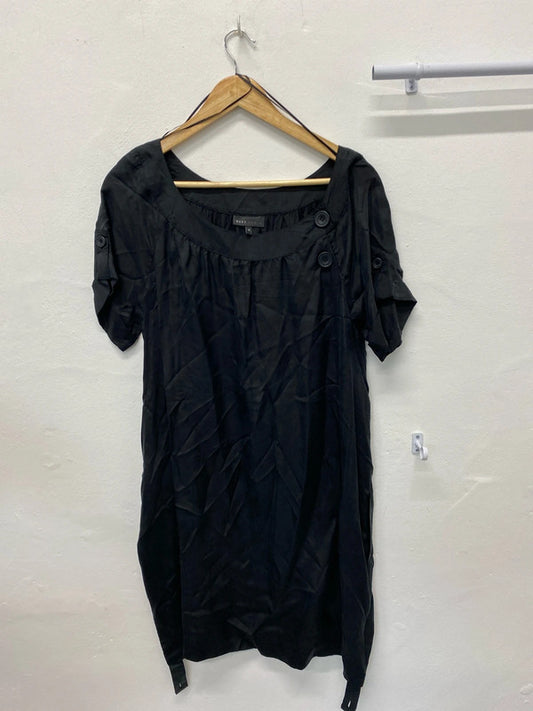 Fabulous Next Tunic dress slinky Uk 16 black classic KM003