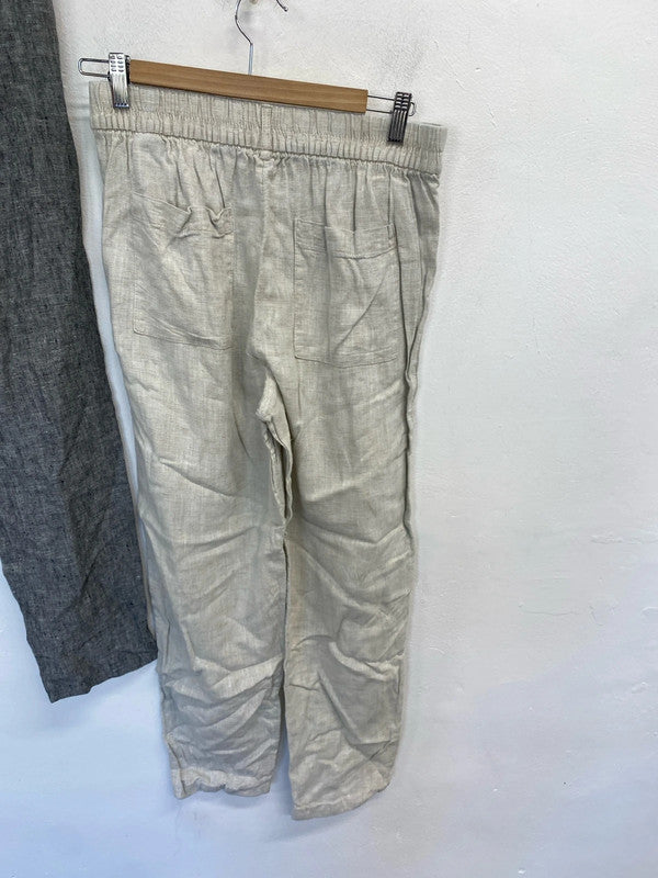 Lovely duo of linen trousers m&s tu lounge UK 10 long AG005
