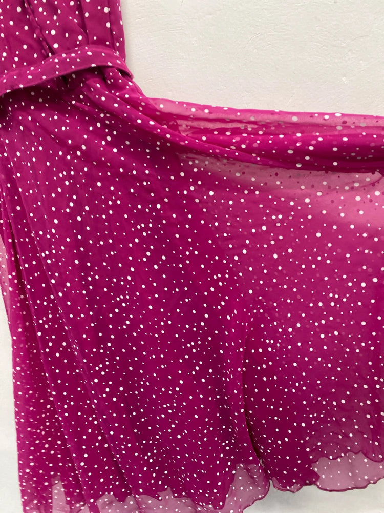 Fabulous Vintage deep pink spotty berkatex 1990’s dress Uk12 EC003