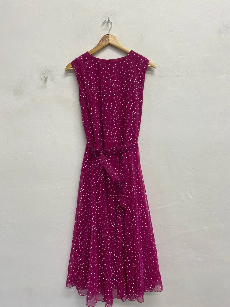Fabulous Vintage deep pink spotty berkatex 1990’s dress Uk12 EC003