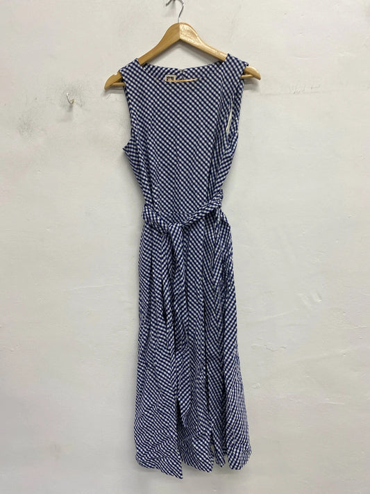 Fabulous blue Vintage Anne Klein Gingham Dress UkM EC003