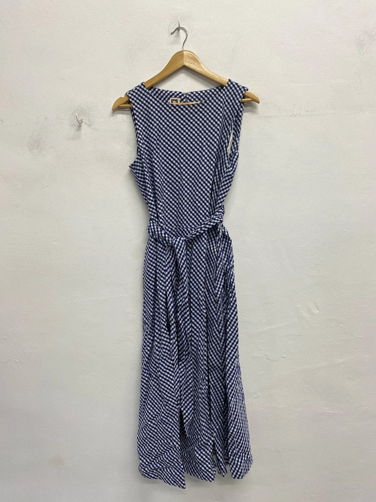 Fabulous blue Vintage Anne Klein Gingham Dress UkM EC003