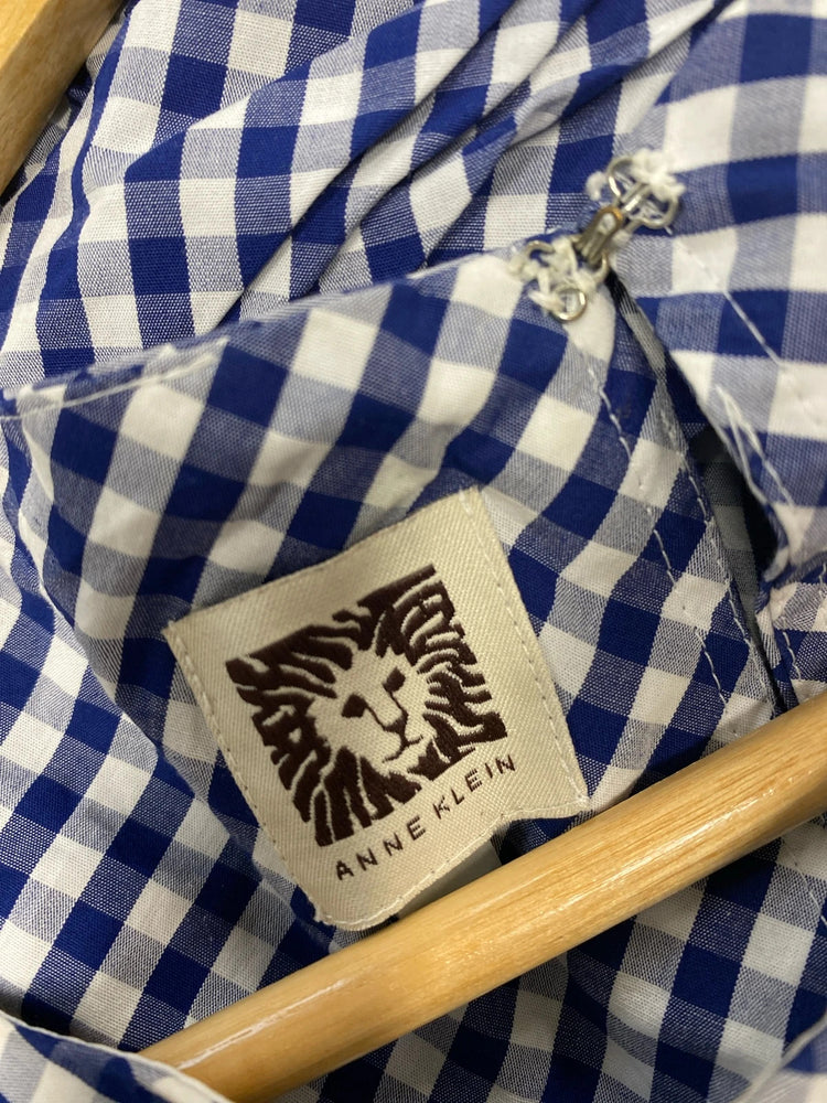 Fabulous blue Vintage Anne Klein Gingham Dress UkM EC003