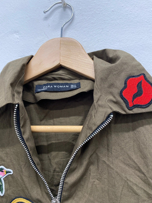 Fabulous Khaki fun comic lightweight top by Zara UkM KB001