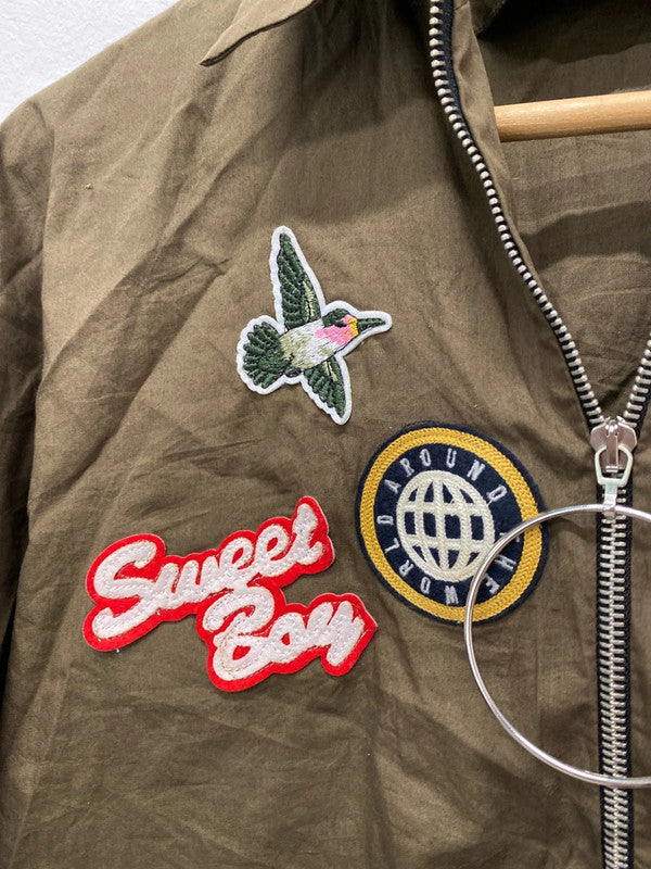 Fabulous Khaki fun comic lightweight top by Zara UkM KB001