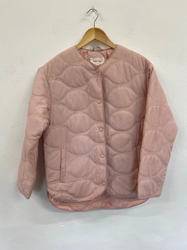 Amazing PER UNA quilted Puffer Jacket UK6 Pink Oversized HT149