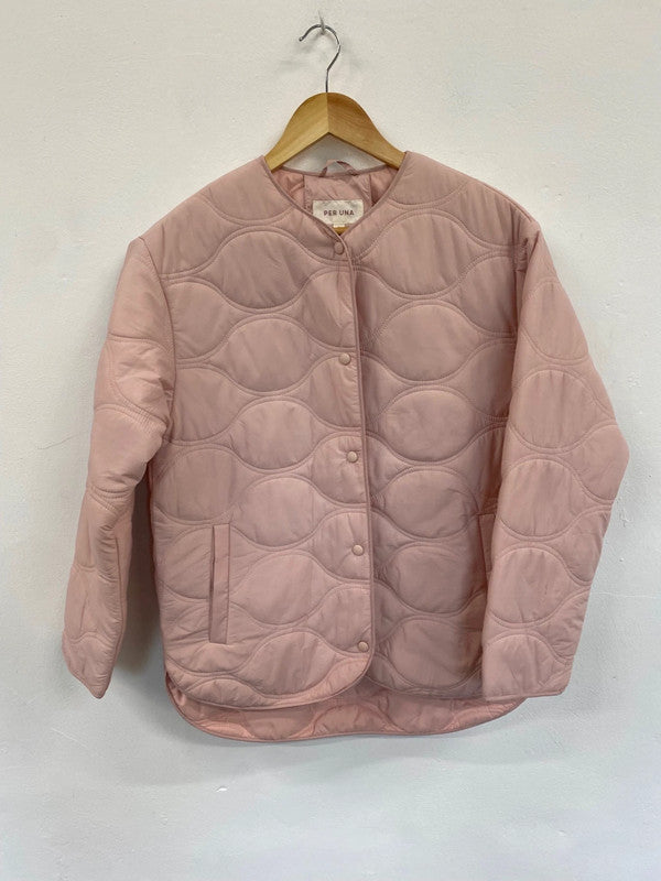 Amazing PER UNA quilted Puffer Jacket UK6 Pink Oversized HT149