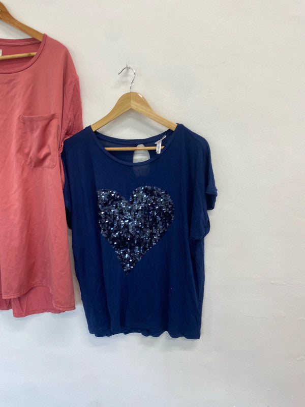 Gorgeous duo of nightwear tops next pink navy UK 20 #210 LK006