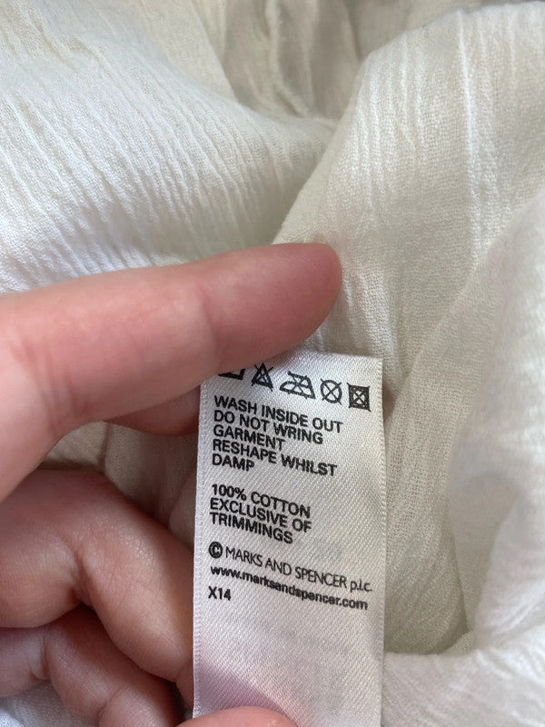 Fabulous Casual Vibes White Semi Sheer Tops Duo UK20 #211 LK006