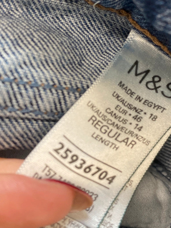 Gorgeous M&S jeans wide leg drawstring uk 18 BS001